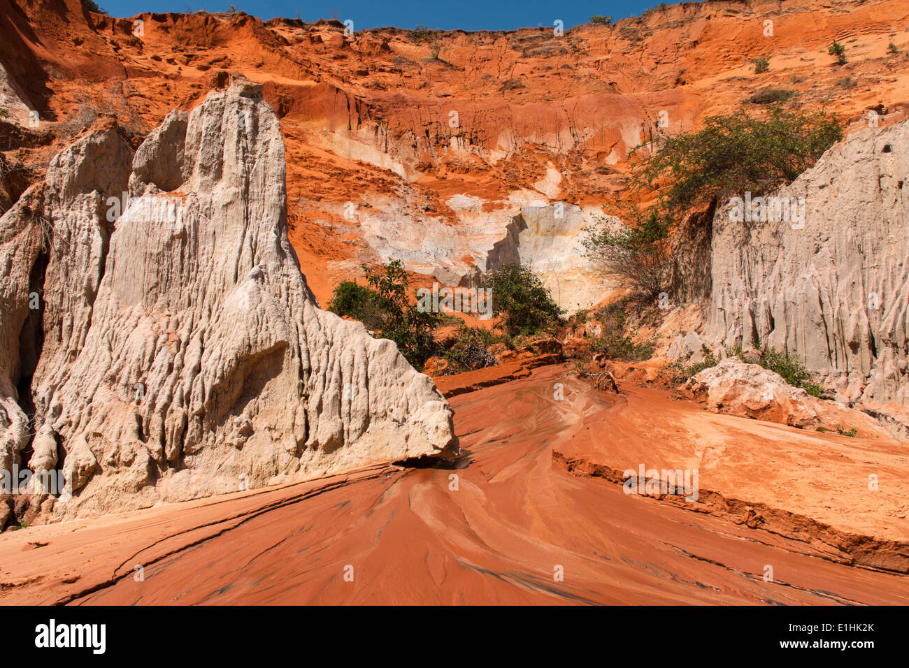 Red River Canyon, sandstone, river bed, near Mui Ne, South Vietnam, Vietnam Stock Photo