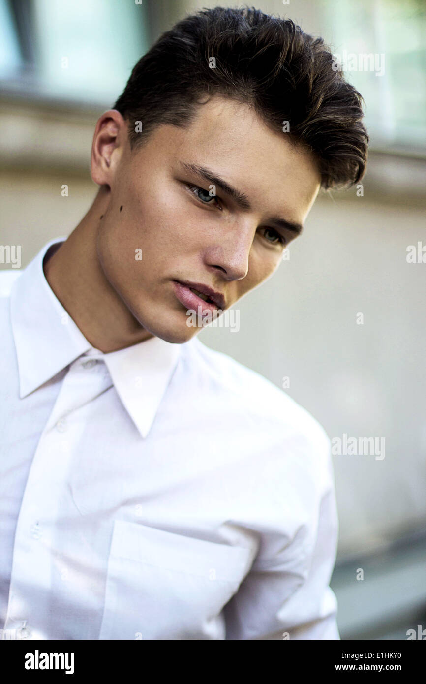 Charisma. Elegance. Modern Fashionable Young Handsome Man Stock Photo