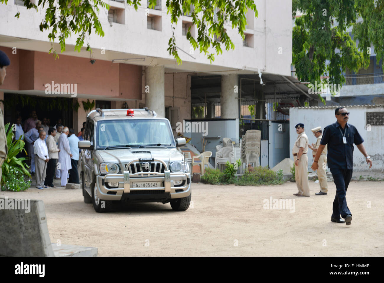 Ahmedabad, India. 5th June 2014.  Gujarat CM Anandiben Patel visits RSS’s Gujarat headquarters at  K B Hedgewar Bhawan on Baliakaka Road Maninagar Ahmedabad Gujarat India.Anandiben Patel is Gujarat's first woman Chief Minister . Credit:  Nisarg Lakhmani/Alamy Live News Stock Photo