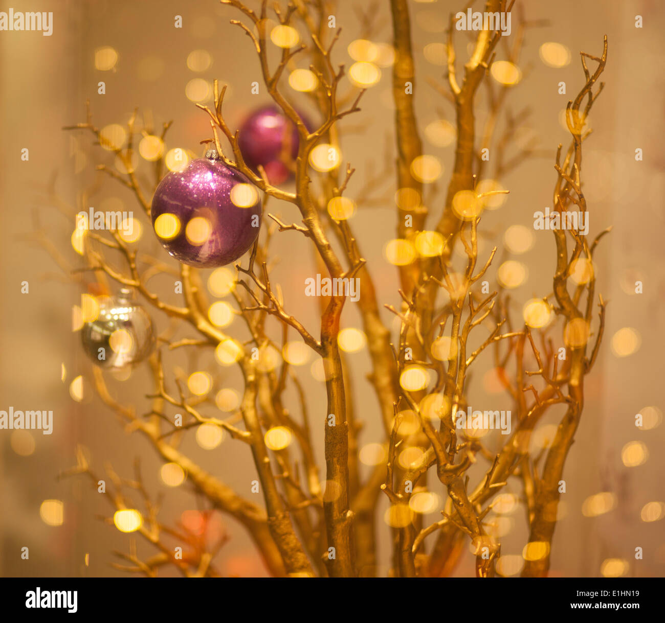 Christmas Tree Decor - Gilded Gold Bokeh Background Stock Photo - Alamy