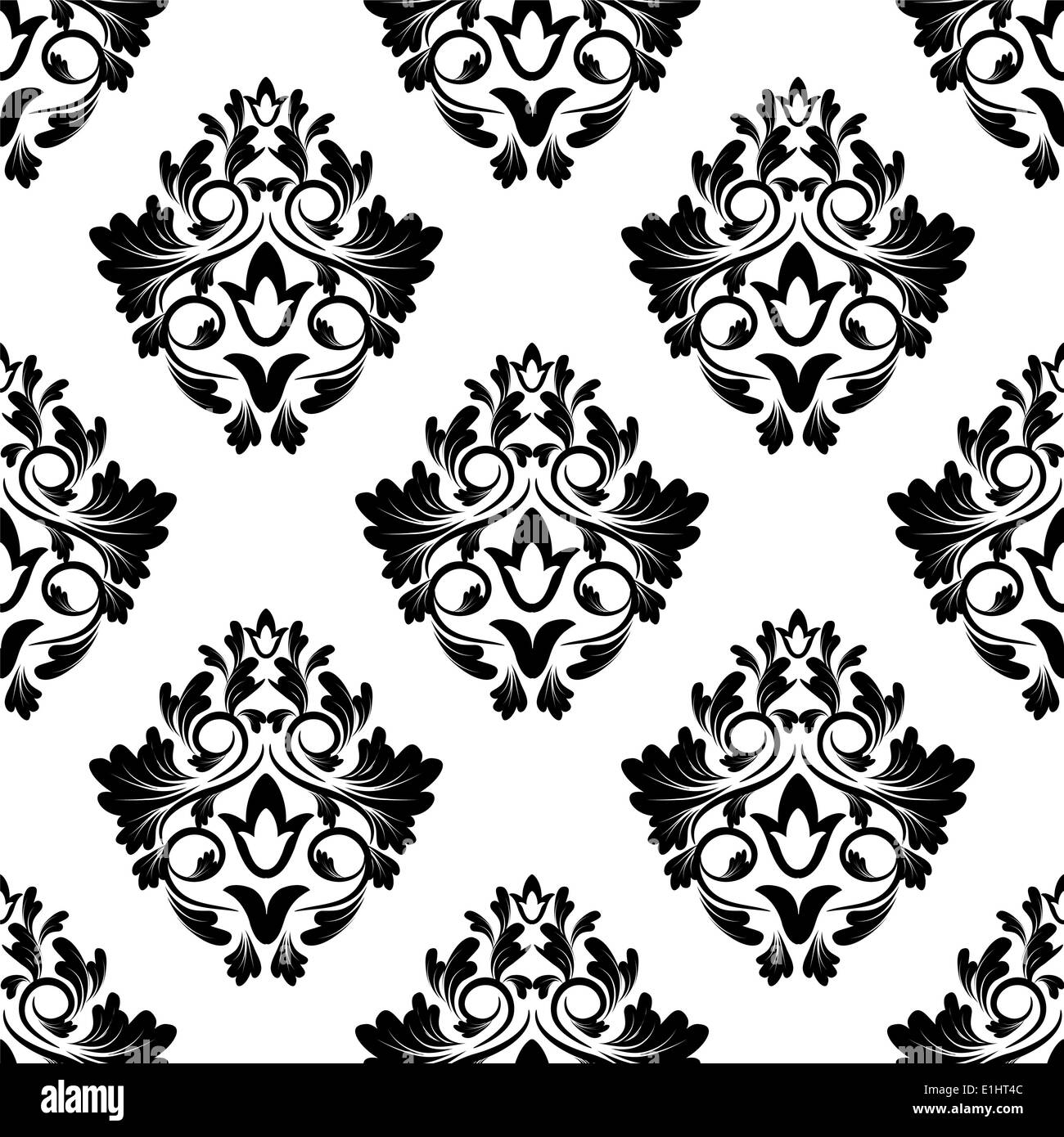 Damask pattern Black and White Stock Photos & Images Alamy