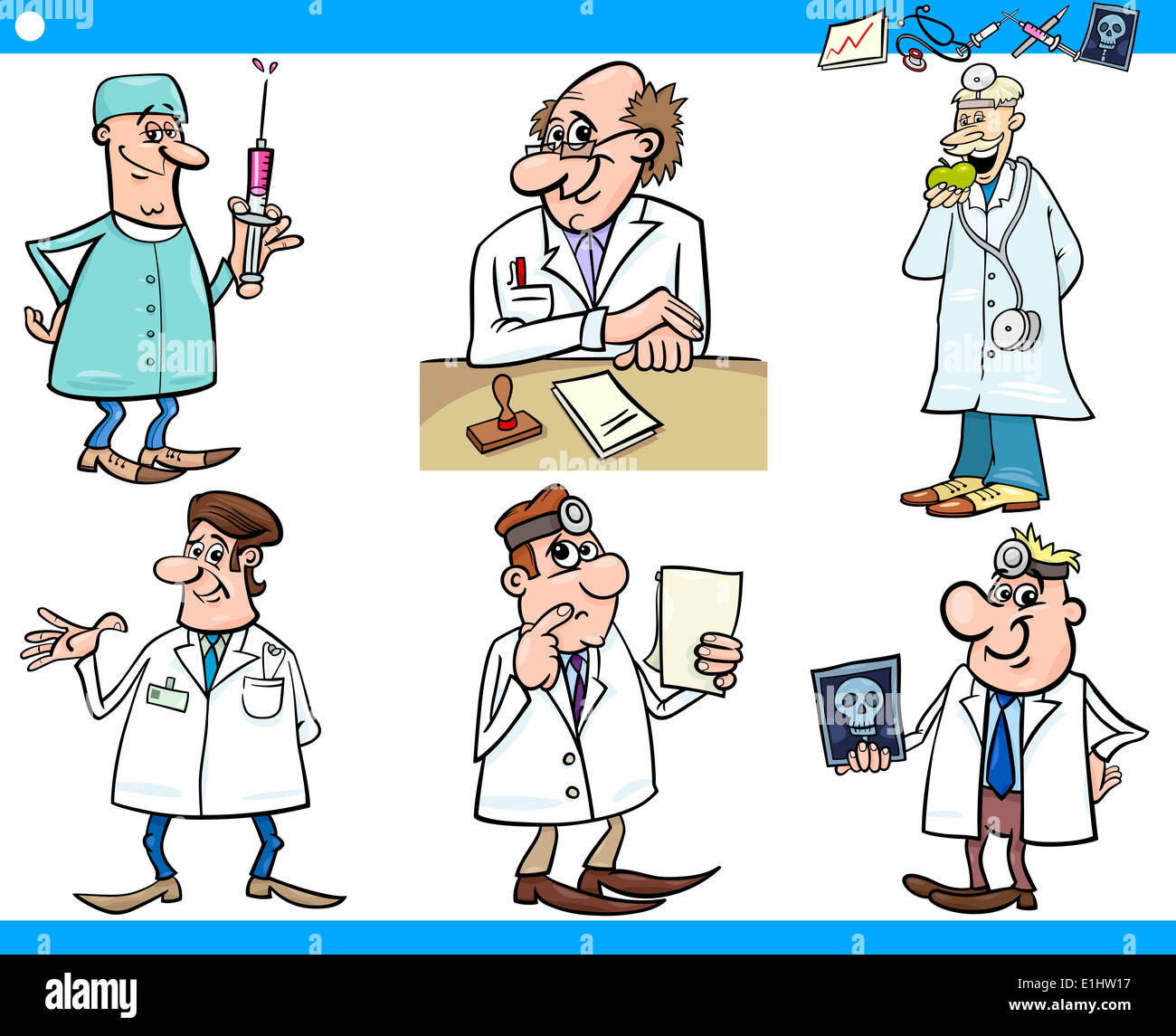 Cartoon Illustration of Funny Medical Staff Doctors Characters Set Stock  Photo - Alamy