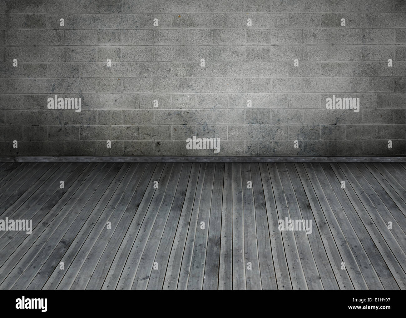 Empty room with brick wall Stock Photo - Alamy