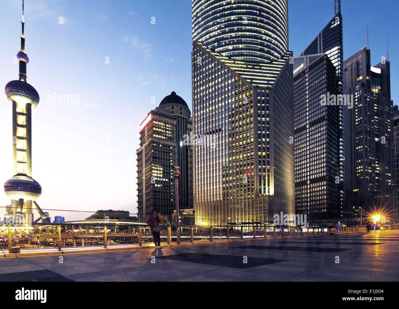 beautiful night view of modern buildings in shanghai Stock Photo - Alamy