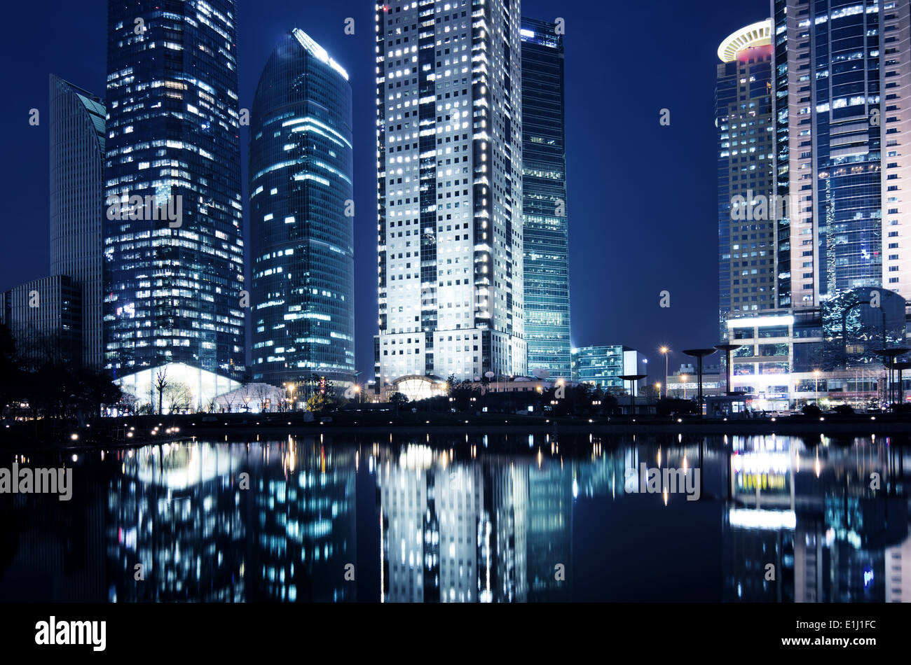 beautiful night view of modern buildings in shanghai Stock Photo - Alamy