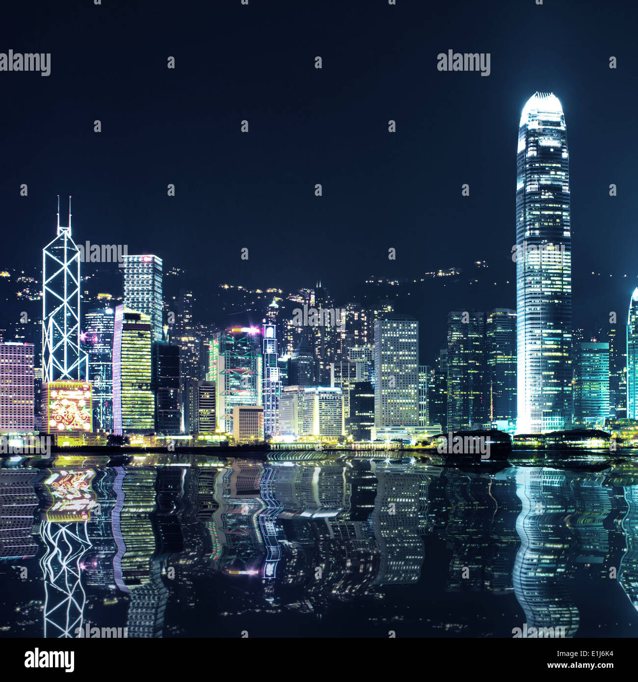 Hong Kong skyline at night Stock Photo - Alamy