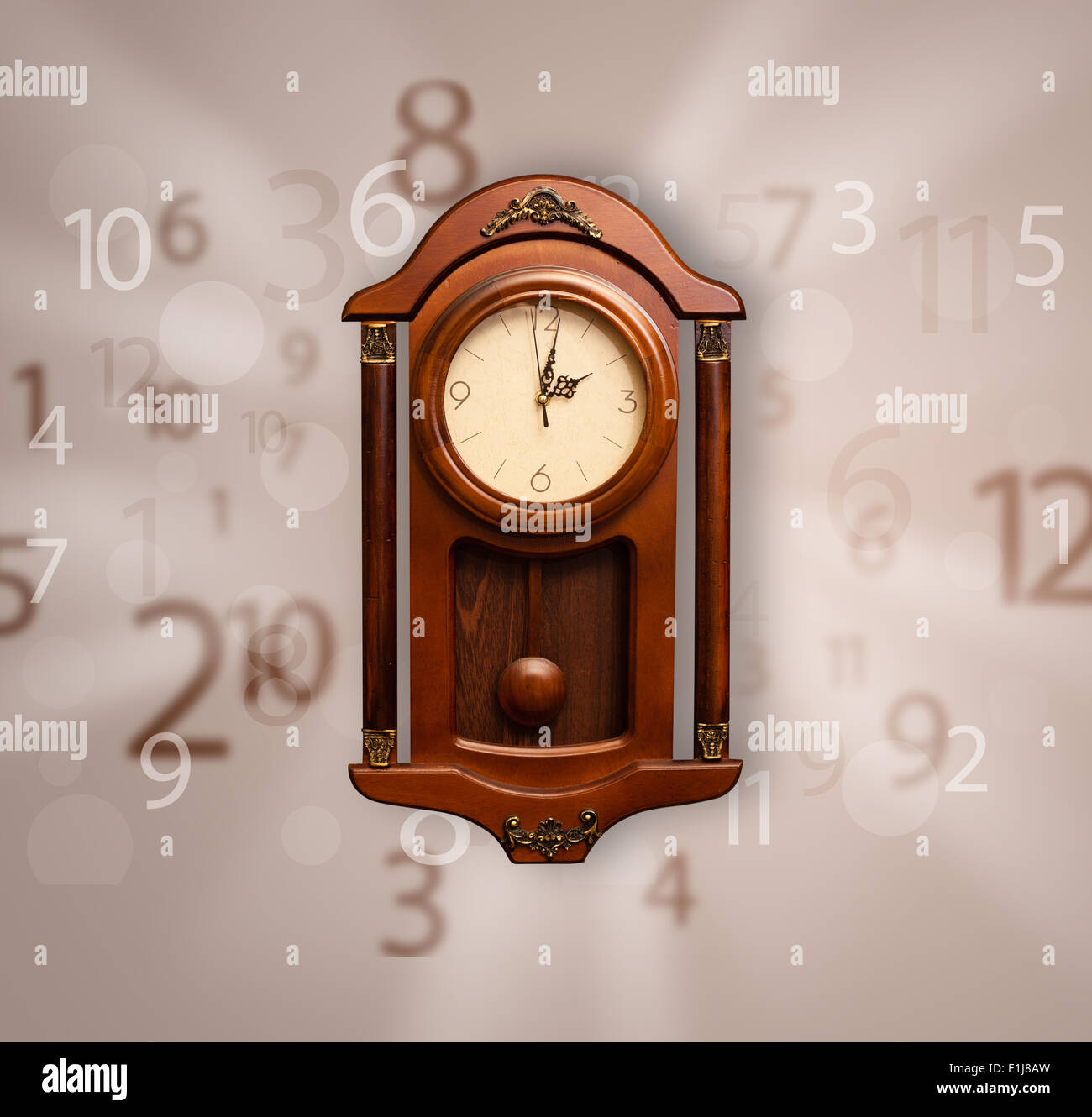 Vintage clock with numbers on the side Stock Photo - Alamy