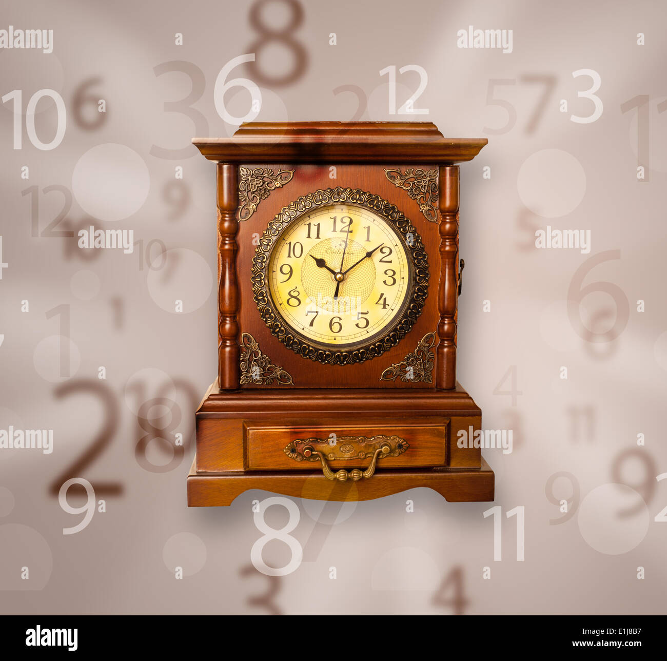 Vintage clock with numbers on the side Stock Photo Alamy