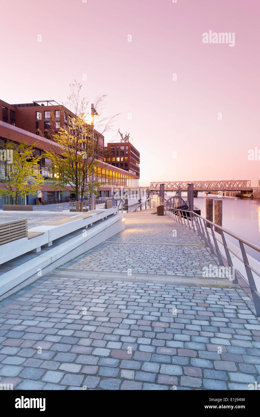 Germany, Hamburg, Ferry dock at Magdeburger Hafen in Hafencity Stock Photo