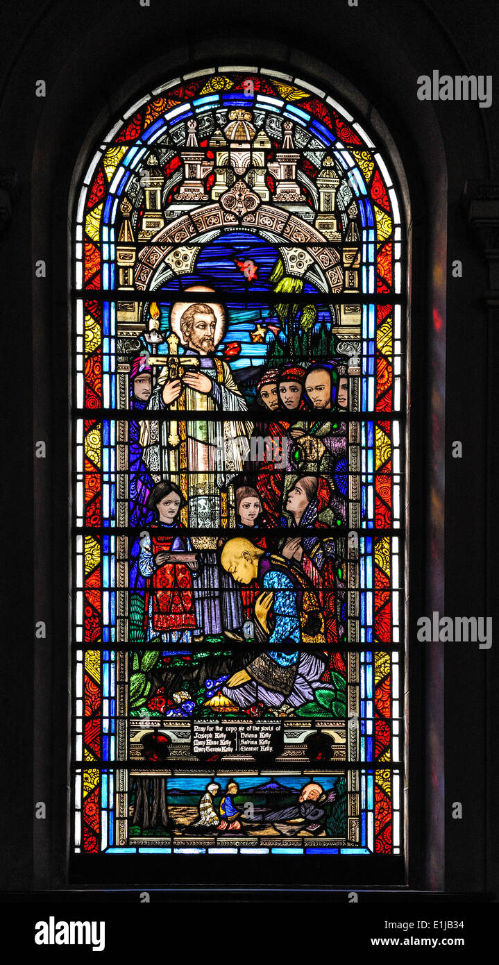 Stained Glass Window in Cathedral Stock Photo - Alamy