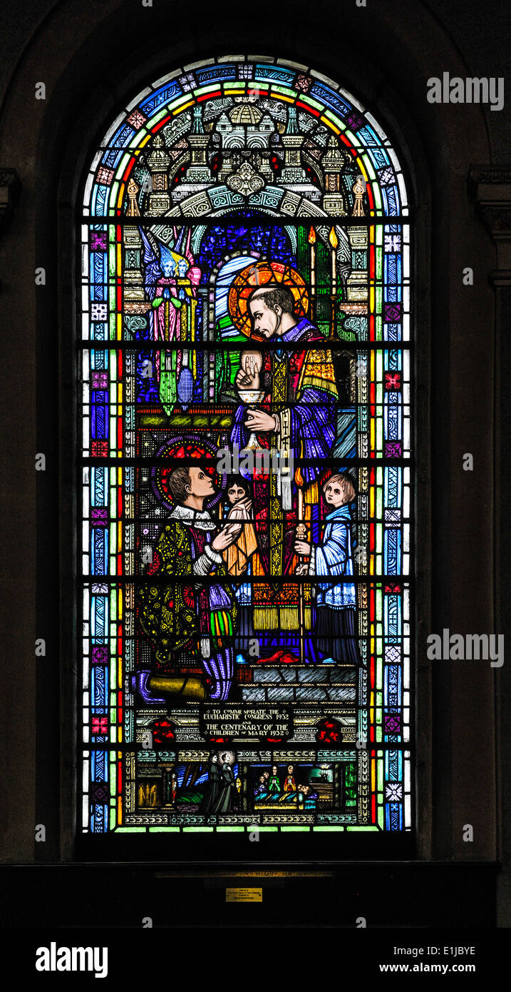 Stained Glass Window in Cathedral Stock Photo - Alamy
