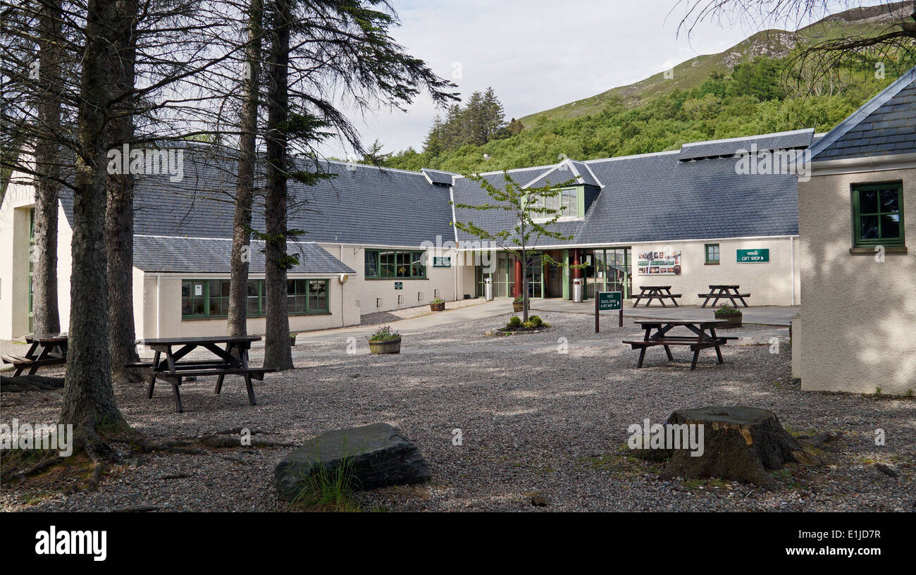 Visitor centre at Eilean Donan Castle at Dornie in Highland Scotland Stock Photo