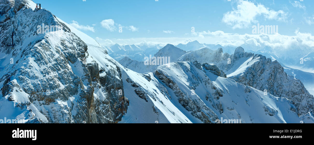 Winter Dachstein mountain massif panorama Stock Photo - Alamy