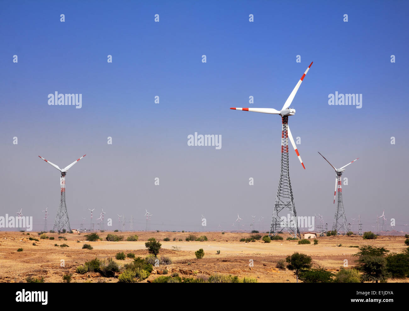 wind farm turning windmills in India Stock Photo Alamy