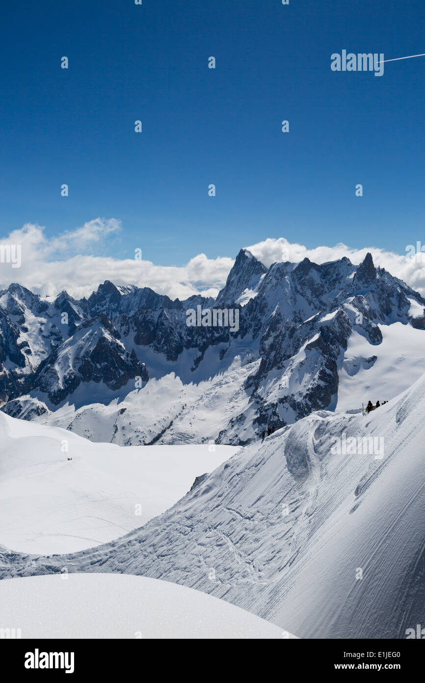 View over the Alps from Aiguille du Midi, Chamonix, France Stock Photo