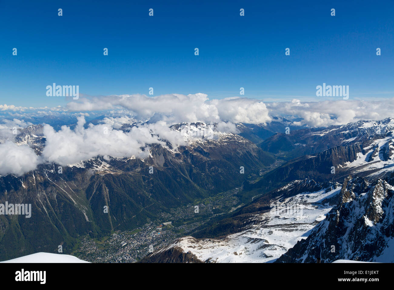 View over the Alps from Aiguille du Midi, Chamonix, France Stock Photo