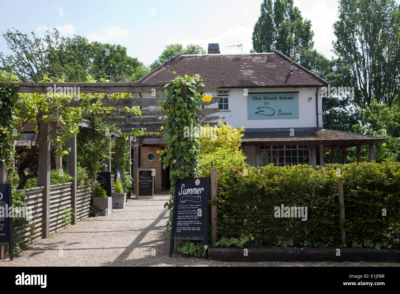Black Swan Restaurant and Pub in Ockham - Surrey, England Stock Photo -  Alamy