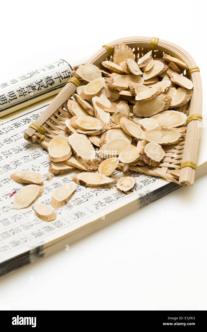 Traditional Chinese medicine and ancient medical book Stock Photo