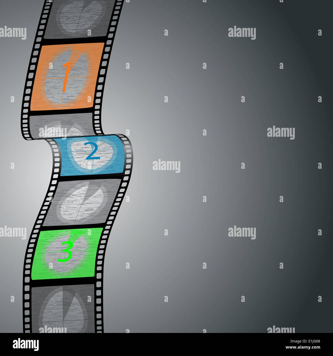 Countdown infographic design with film strip and text Stock Photo - Alamy
