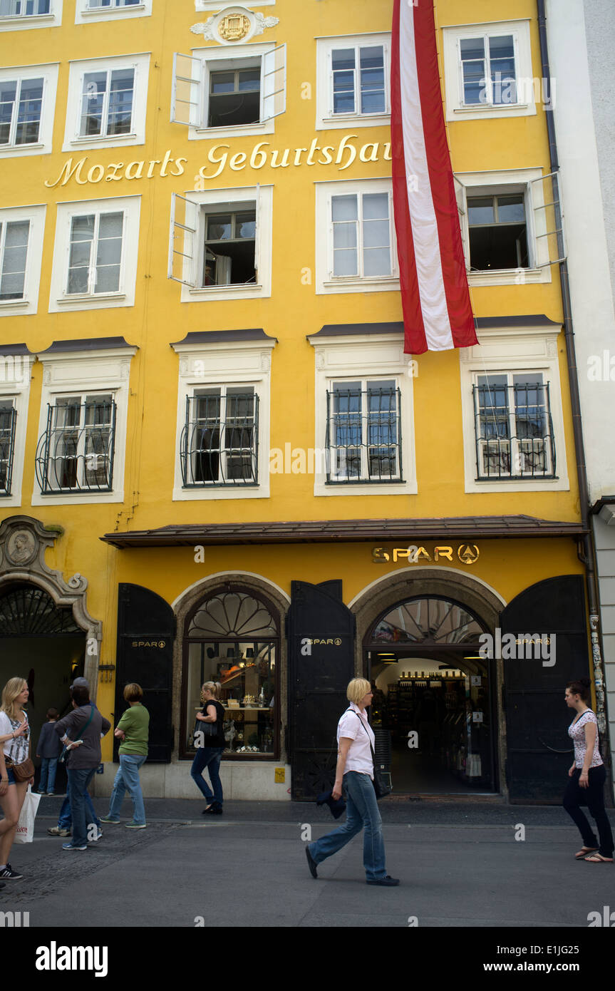 Birth place of Austrian composer Mozart, Salzburg, Austria Stock Photo