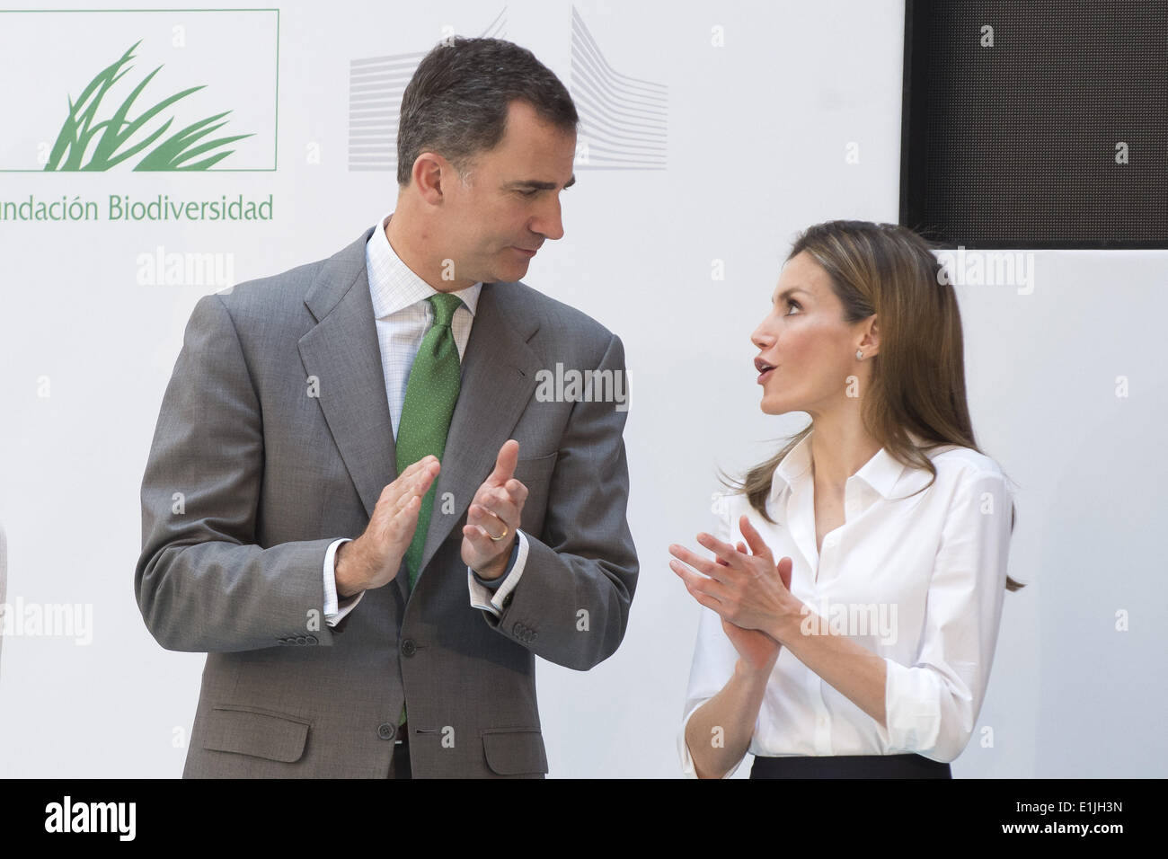 Madrid, Spain. 5th June, 2014. The Princes of Asturias, DoÃ±a Letizia and Prince Felipe of Spain, deliver European environmental awards to companies, Spanish edition agriculture ministry headquarters in Madrid. (Photo by Oscar Gonzalez/NurPhoto) Credit:  Oscar Gonzalez/NurPhoto/ZUMAPRESS.com/Alamy Live News Stock Photo