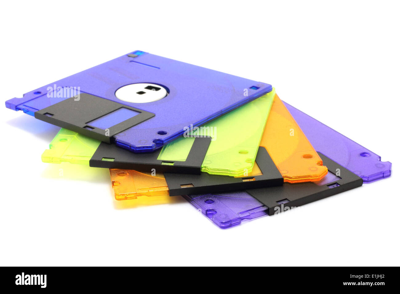 Floppy disks on a white background Stock Photo