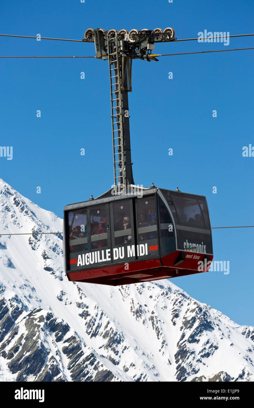Gondola to the Aiguille du Midi in Chamonix, France Stock Photo Alamy