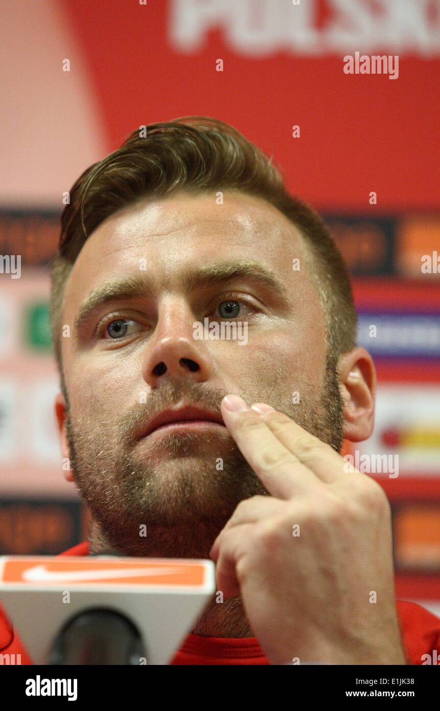 Gdansk, Poland 5th, June, 2014 Polish National football team press conference before the Lithuania friendly game at PGE Arena stadium. Southampton FC goalkeeper Artur Boruc speaks to media during the conference Credit:  Michal Fludra/Alamy Live News Stock Photo