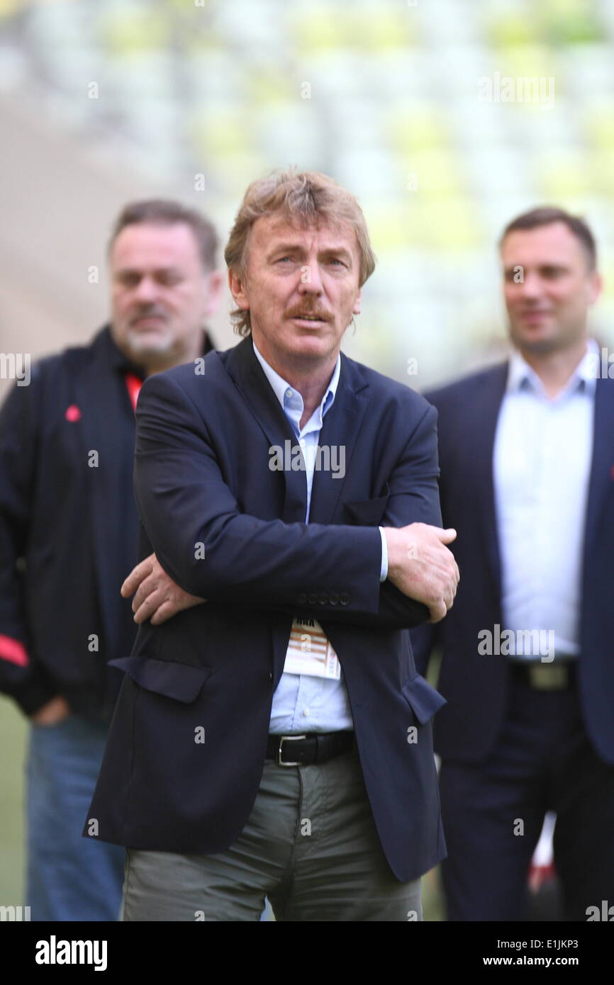 Gdansk, Poland 5th, June 2014 Polish National football team official training before the Lithuania friendly game on Friday 6th of June. Polish Football Association President, former Juventus and Roma player Zbigniew ' Zibi ' Boniek during the training. Credit:  Michal Fludra/Alamy Live News Stock Photo