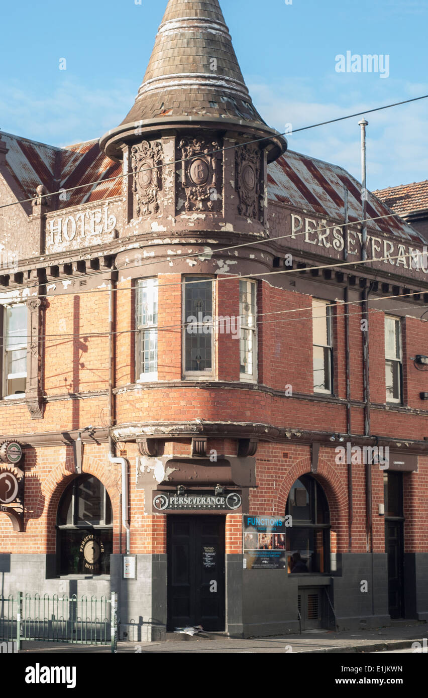 Perseverance Hotel Brunswick Street Melbourne Australia Stock Photo