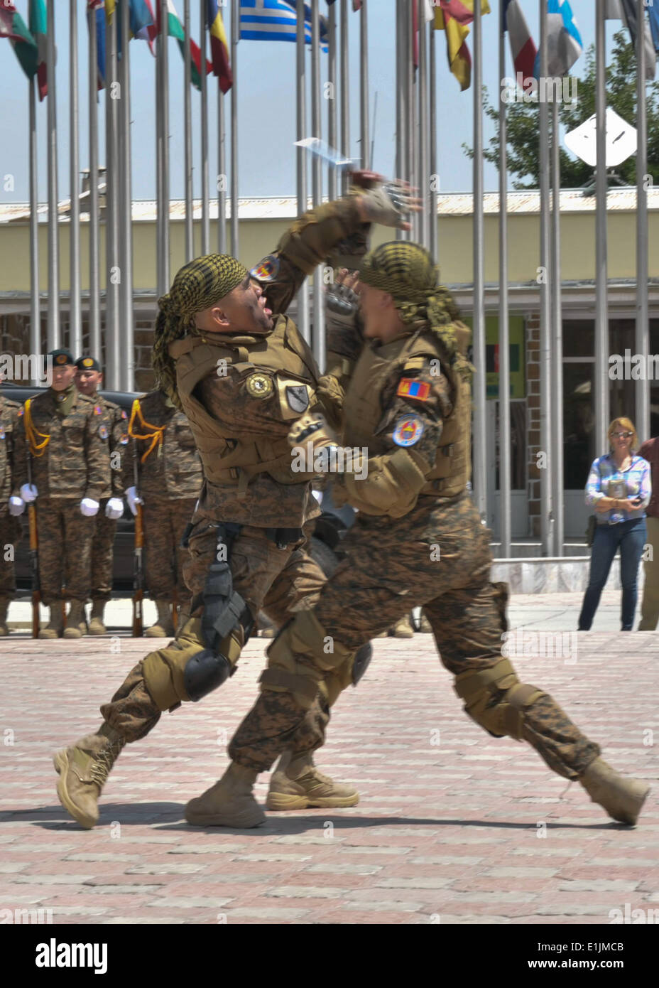 Mongolian Armed Forces soldiers with Mongolian Expeditionary Task Force ...