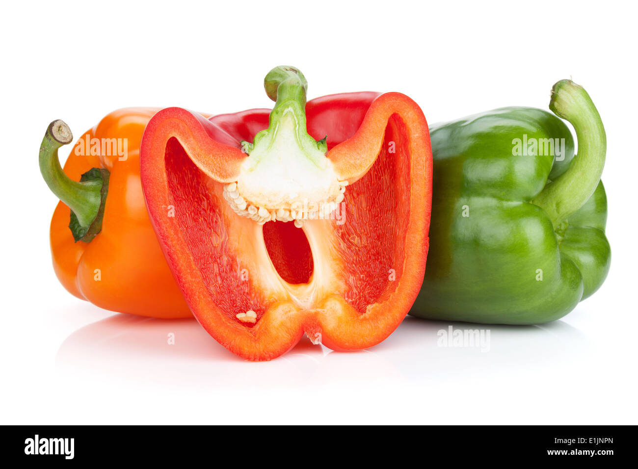 Colorful bell peppers. Isolated on white background Stock Photo - Alamy