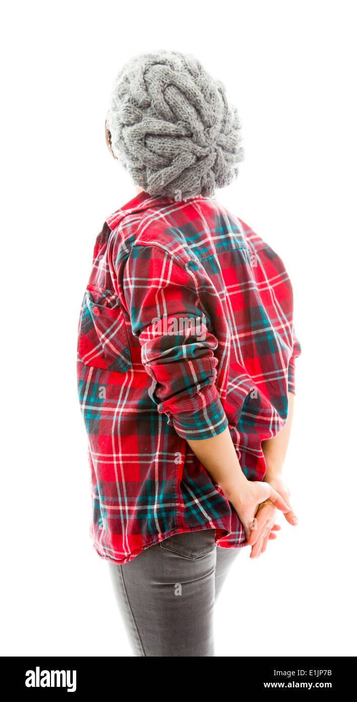 Rear view of a young woman thinking Stock Photo