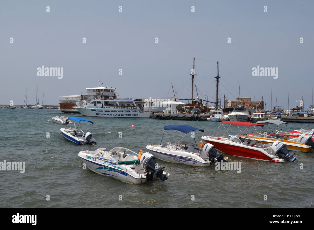 Boats and ships in Paphos Harbour, Cyprus. Stock Photo