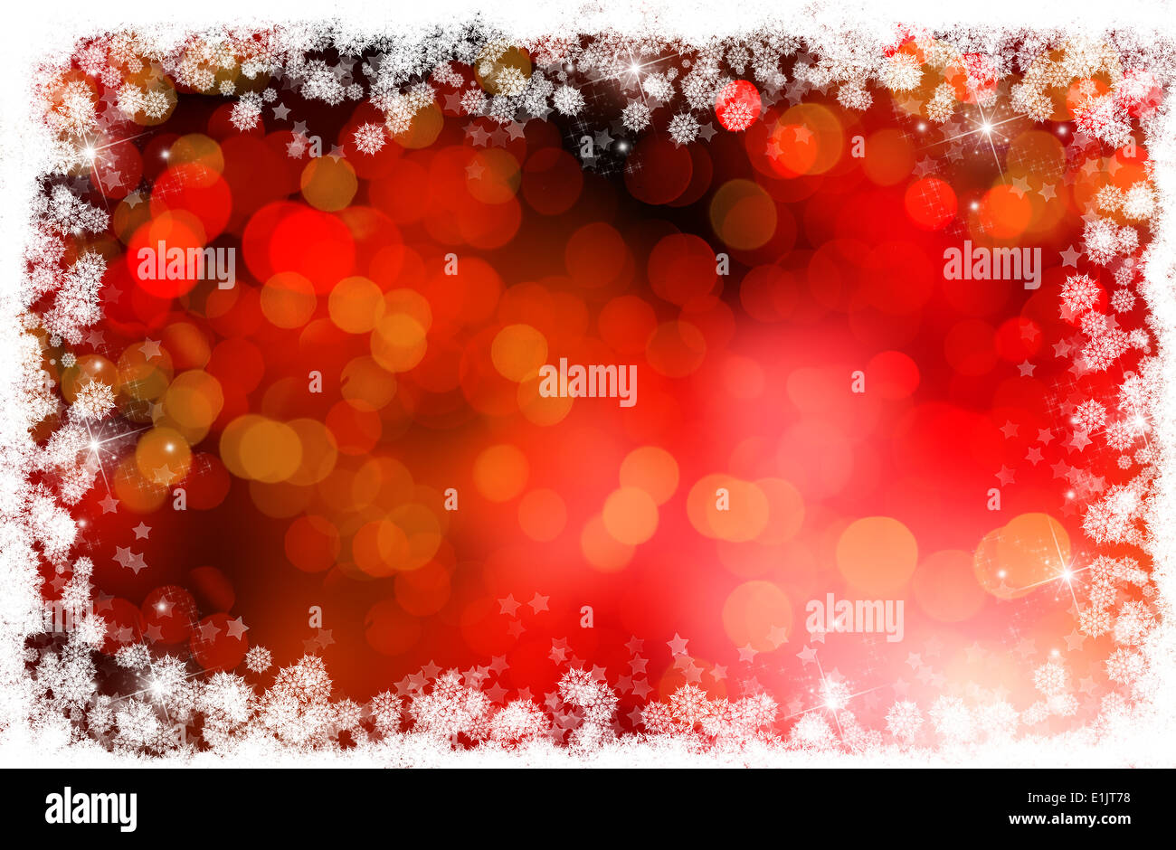 Christmas background with snowflake and stars border Stock Photo - Alamy