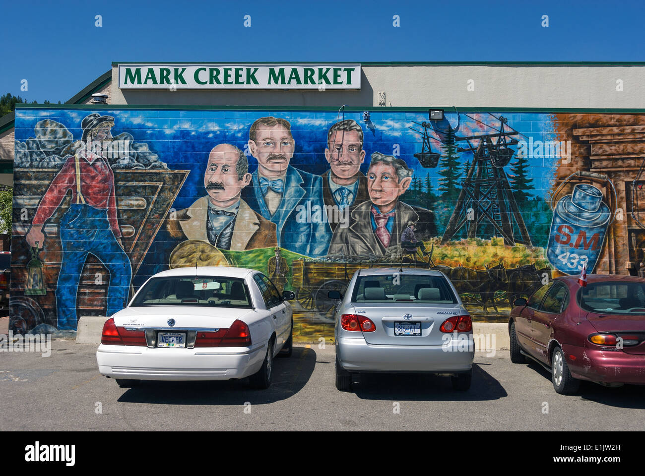 Elk203-1704 Canada, British Columbia, Kimberly, mural Stock Photo