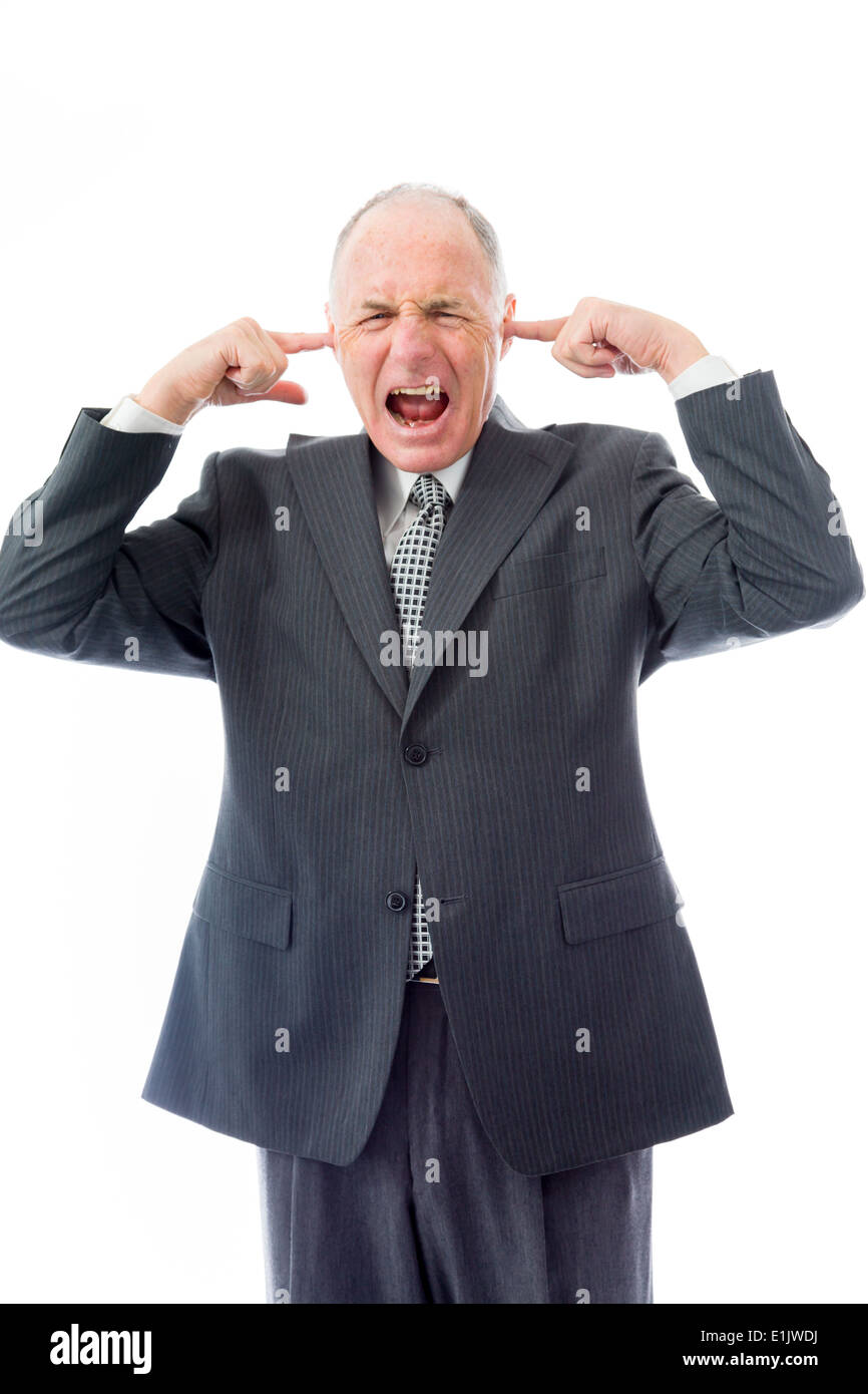 Businessman screaming in frustration Stock Photo
