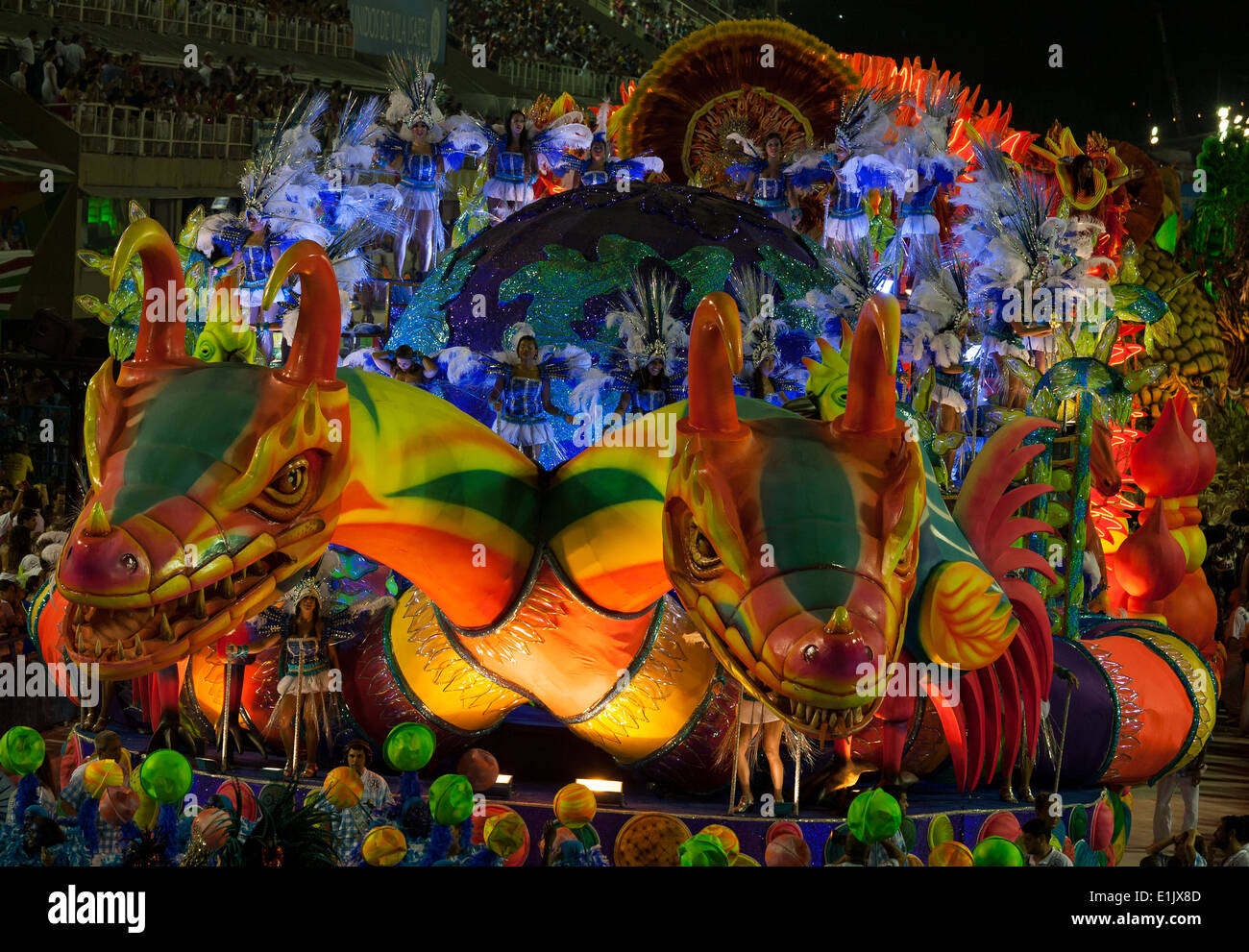 Giant Float of Vila Isabel Samba School, Sambadrome, Carnival, Rio de Janeiro, Brazil Stock Photo