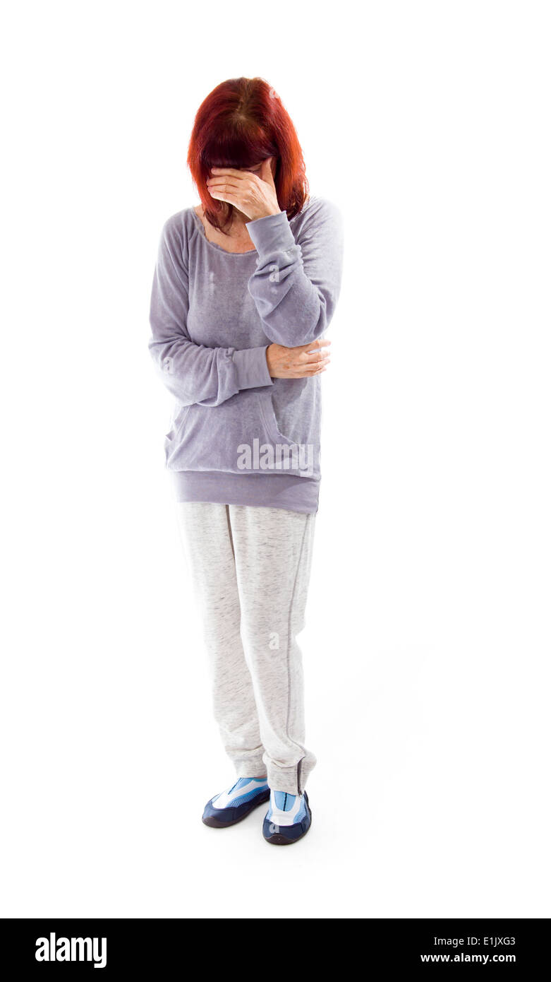 Woman hands face frustrated hi-res stock photography and images - Alamy