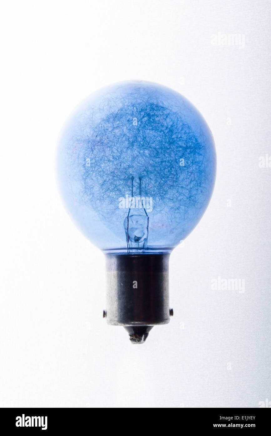 Vintage blue flash bulb with filament visible Stock Photo Alamy