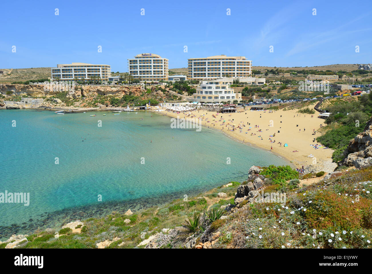 Madisson Blu Resort & Spa Hotel, Golden Bay (Il-Mixquqa), Northern District, Malta Majjistral Region, Republic of Malta Stock Photo