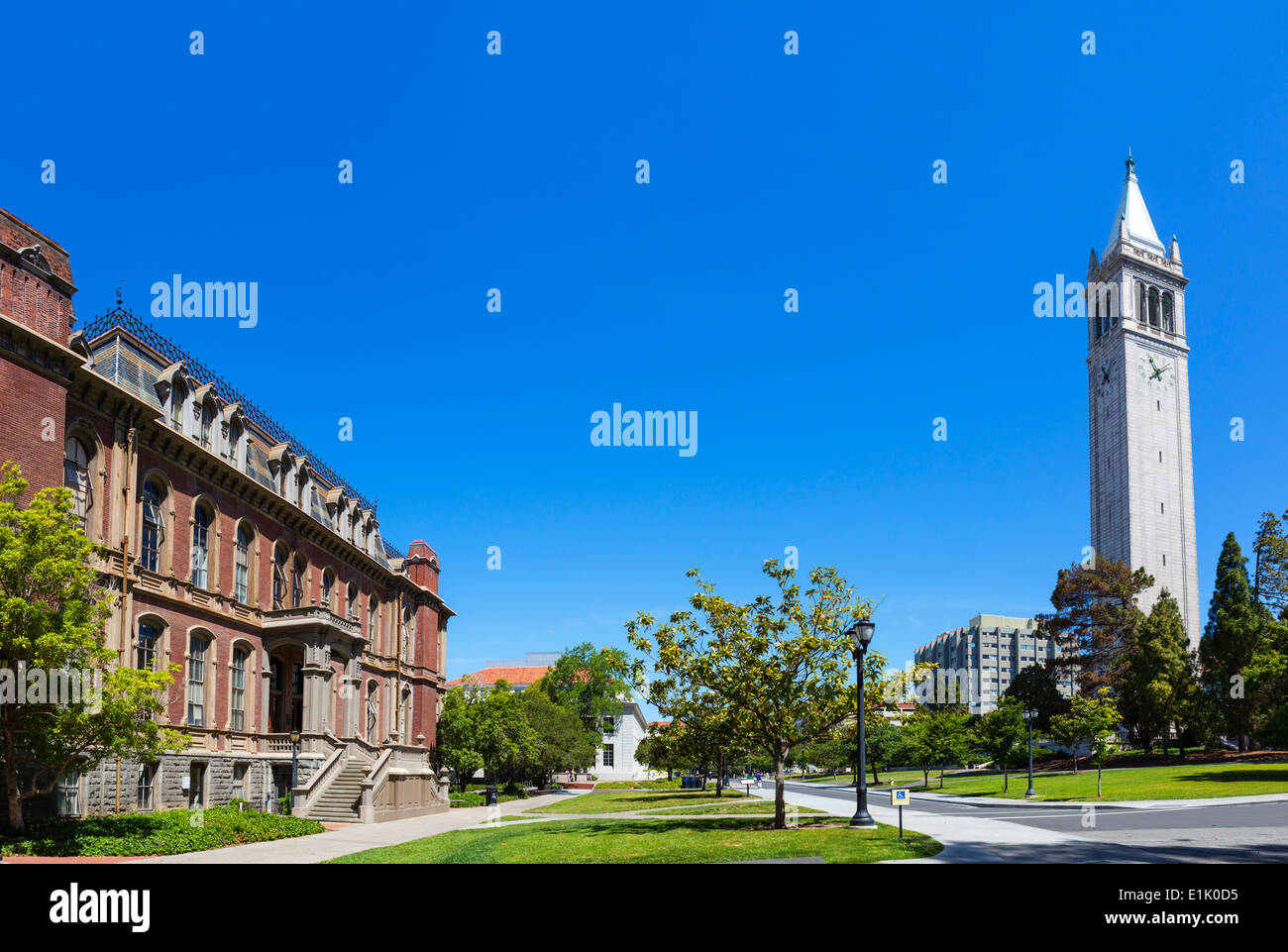 South Hall and Sather Tower at the University of California Berkeley, Berkeley, California, USA Stock Photo