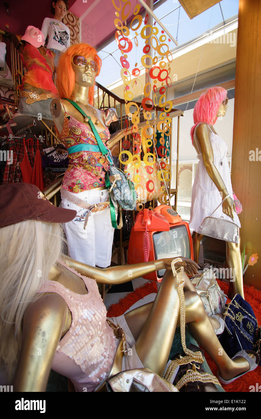 Details from a retro fashion store in Rhodes, Rhodes Island Greece