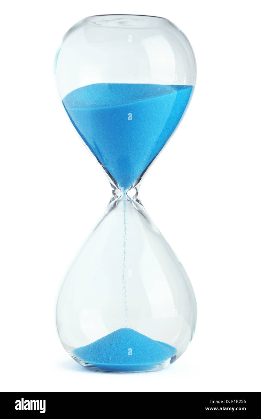 Blue hourglass Stock Photo