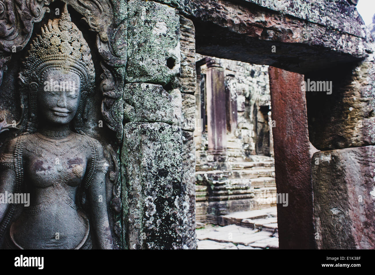 The Bayon is a temple in Angkor Thom, Angkor, Siem Reap, Cambodia. Its ...