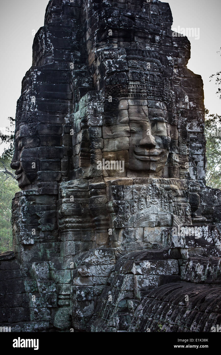 The Bayon is a temple in Angkor Thom, Angkor, Siem Reap, Cambodia. Its ...