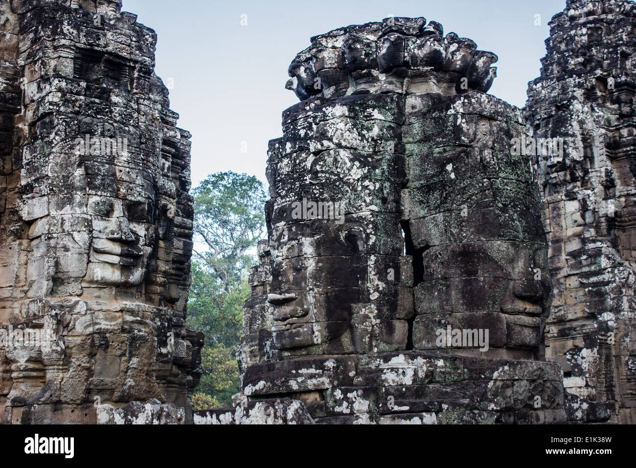 The Bayon is a temple in Angkor Thom, Angkor, Siem Reap, Cambodia. Its ...