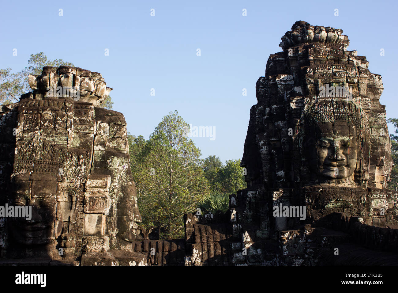 The Bayon is a temple in Angkor Thom, Angkor, Siem Reap, Cambodia. Its ...
