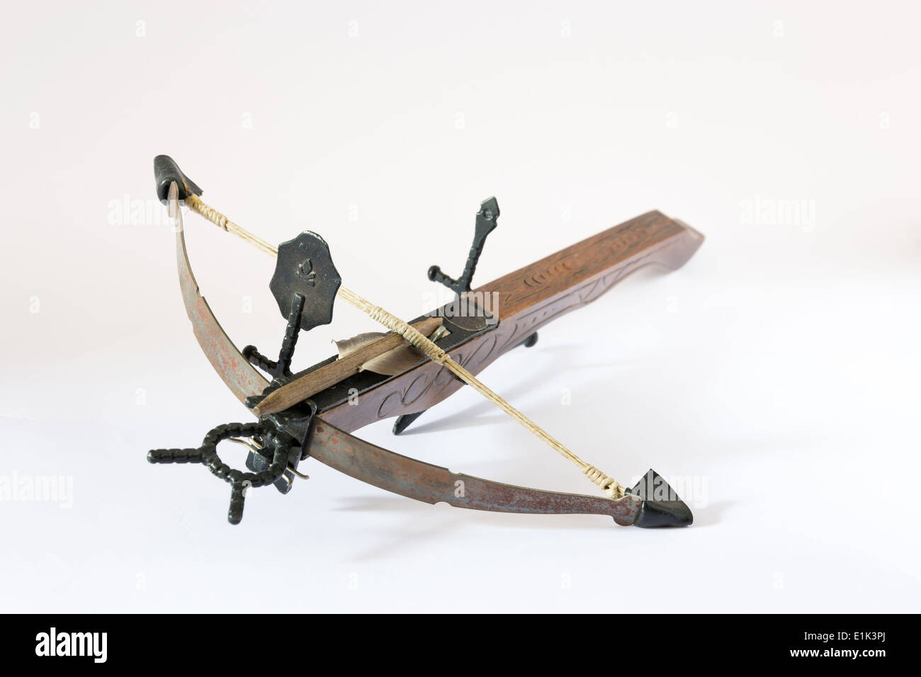 wooden crossbow made in Italy Stock Photo