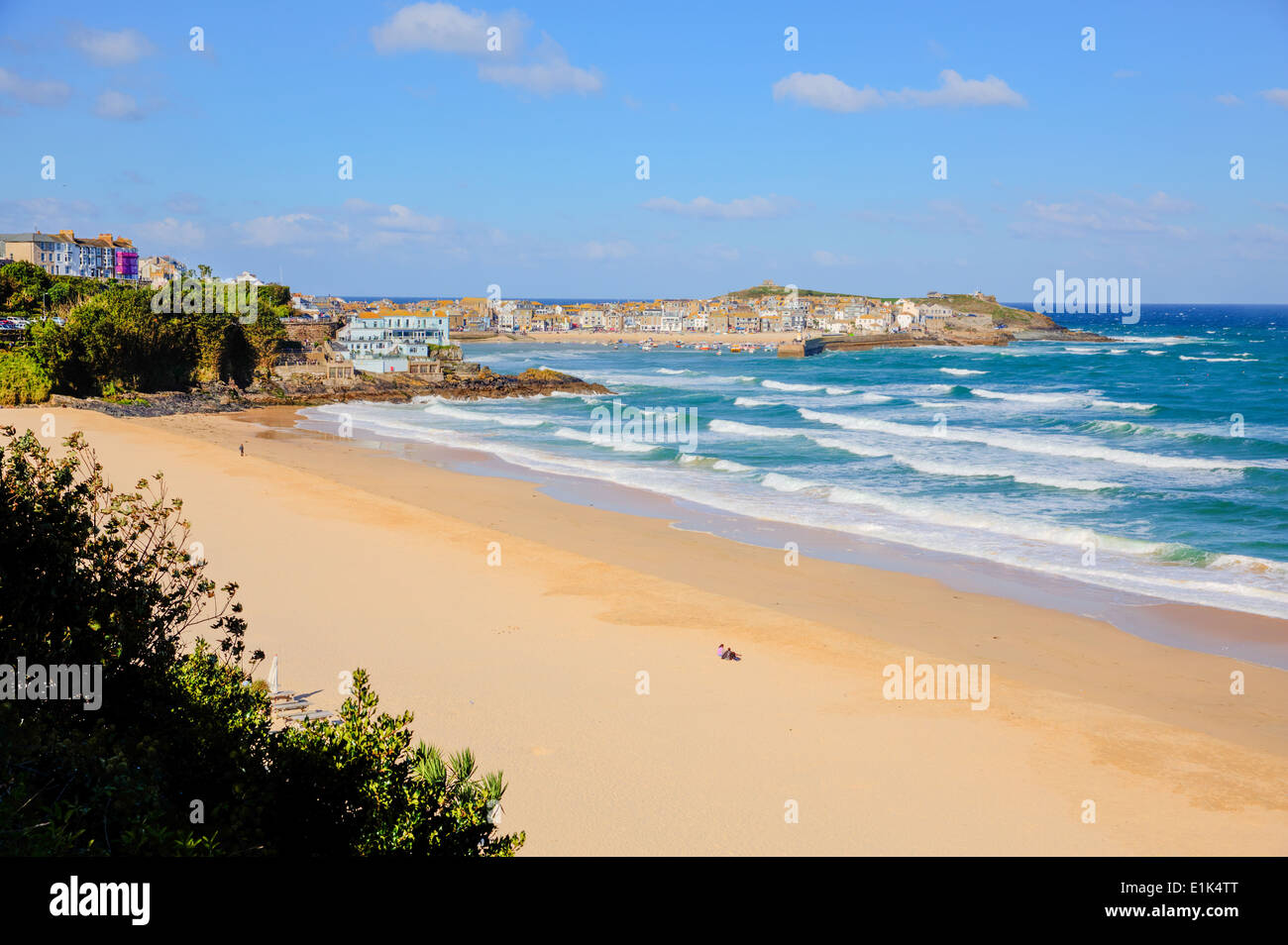 Porthminster Beach And St Ives Cornwall In The Background And White porthminster-beach-and-st-ives-cornwall-in-the-background-and-white